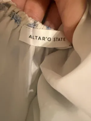 Altar'd State Floral Mini Dress Blue Babydoll S thumbnail 3