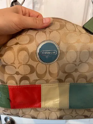 Coach vintage signature patch multicolor hobo bag Y2K signature c thumbnail 4