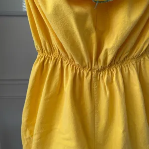 Vintage 80s Maurice Michaels Yellow Romper Ruffle M L thumbnail 5