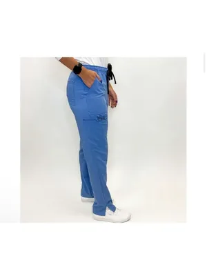 NEW Scrubology Core Women's Cargo Tapered Leg Scrub Pant Royal XS thumbnail 4