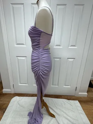 Lucy in the Sky- Rhinestone Strap Maxi Dress in Lilac -Size S- NEW Without Tags. thumbnail 4