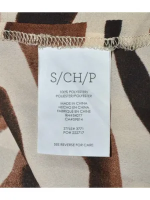 Cabi Ladies Brown Zebra Tiger Print V-Neck Cap Sleeve Blouse Top Size S Chiffon thumbnail 7