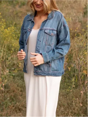 NEW CARLY JEAN LOS ANGELES CJLA Hunter Jean Jacket Medium Wash 3X thumbnail 5