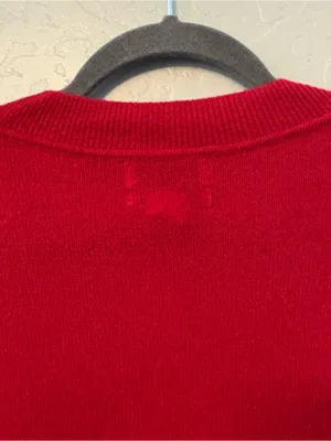 Rachel Zoe red v-neck long sleeve 100% 2-ply cashmere sweater size small thumbnail 11