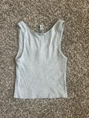 Skims Cotton Rib Tank and Shorts in Grey thumbnail 4