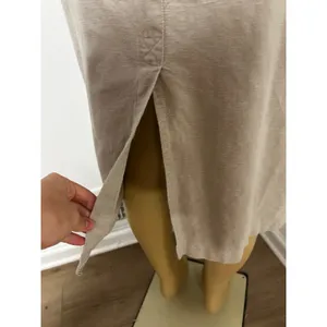 Beverly Hills Clothing Co Linen Blend Button Front Safari Midi Dress Beige Sz 8 thumbnail 2