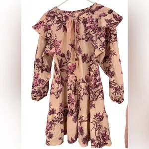 Free People Boho Mini Dress Size Small Cottagecore Festival Peasant Babydoll thumbnail 6