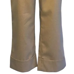 Cache Crop Gold Metallic Pant 3" Wide Waist Self Belt Stretch New $118 NWT Sz 6 thumbnail 5