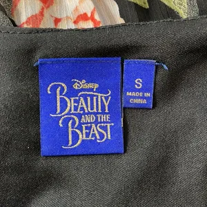 Disney Beauty And The Beast Black Red Rose Floral Sleeveless Maxi Dress Size S thumbnail 11