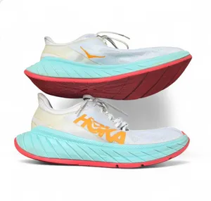 HOKA One One Carbon X 2 Men’s 12.5D Running Shoes White Orange Carbon Plate Road thumbnail 6