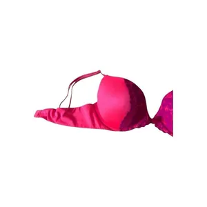 Victoria’s Secret Push Up Bra 34B Plunge Neon Pink Underwire Purple Floral Lace thumbnail 8