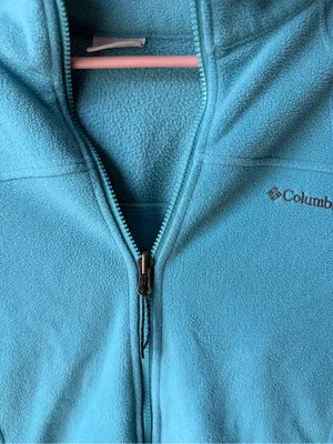 Columbia Aqua Blue Full Zip Fleece Jacket Women’s XL Soft Outdoor Cozy thumbnail 3