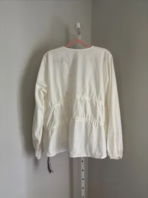 Missguided Tiered Ruched Balloon Long Sleeve Blouse Size L Drawstring Gathered thumbnail 7
