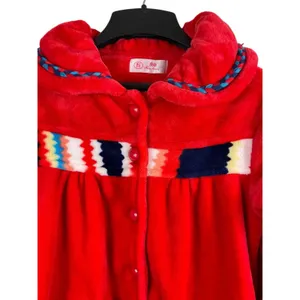 Rou Phang Extra Warm Soft Red Stripe Long Sleeve Top Bottom Pajama Lounge Set L thumbnail 8