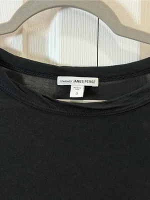 James Perse Black Long-Sleeve Crewneck Shirt Size 3 (Large/XL) thumbnail 3