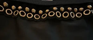 Cupshe Black Bralette Top High Rise Cheeky Bottoms with Gold Grommet detail M thumbnail 3