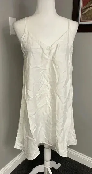Athleta NWT Women's Calm Cool Slip Dress Ivory Off White Size Medium Retail $119 thumbnail 1