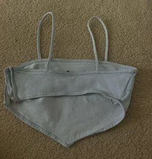 Zara Denim crop top  thumbnail 2