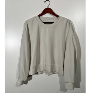 Lululemon Softstreme Oversized Cropped Crew in White Size 10 thumbnail 2