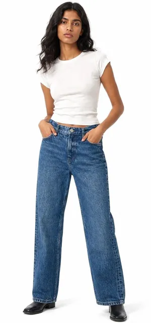 Reformation Cary/Val 90s High Rise Jeans Cotton Blue Wash Classic Womens‎ 24 thumbnail 1