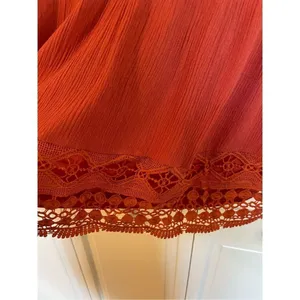 Altar’d state orange coral crochet trim bell sleeve dress m thumbnail 4