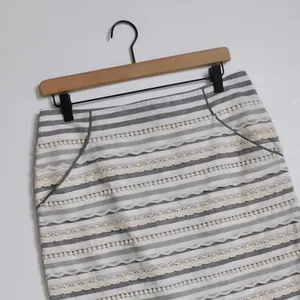 Anthropologie TABITHA Sailing Lace Pencil Skirt Striped Crochet Lace Scallops 6 thumbnail 4