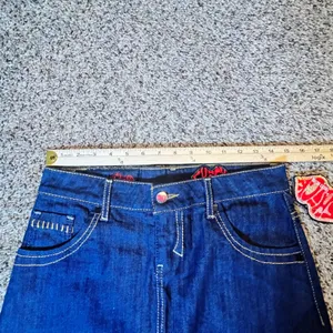 Chick by Nicky Hilton Denim Mini Skirt Dark Wash Skull‎ Embroidery Size 26 NWT thumbnail 5