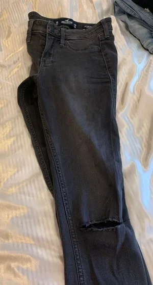 Hollister Black Ripped Jeans thumbnail 1