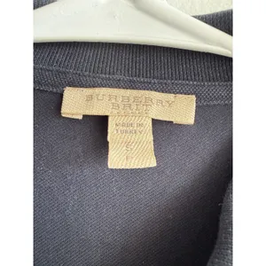 Burberry Brit Womens Navy Blue Puff Sleeve Polo‎ Shirt Peter Pan Collar Size S thumbnail 5