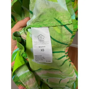 Farm Rio Puff-Sleeve Mini Dress Green Tropical size XS thumbnail 5