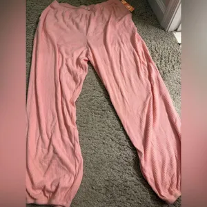 Colsie Balletcore Pink Cozy Wrap Top, Bralette, & Ribbed Jogger Set - size XL thumbnail 7