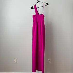 Aidan Mattox sz 4 Hot Pink One Shoulder‎ High Slit Formal Maxi Gown Luxury thumbnail 7