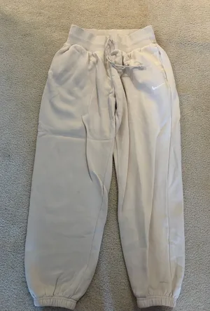 Nike Cream Beige Swoosh Joggers thumbnail 1
