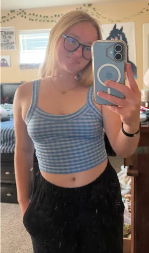 Fitz + Eddi Blue Gingham Buckle Tank Top thumbnail 1
