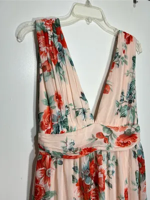 NWT Lulus Garden Meandering Blush Floral Print Maxi Dress size L thumbnail 9