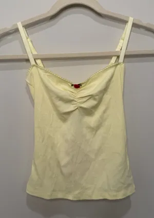 Edikted Yellow Rose Ruched Ribbed Cami Tank Top XS S16304 NWT thumbnail 1
