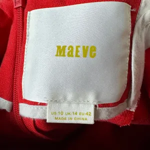 Maeve Anthropologie Red Bow Back Open Back Shift Mini Dress Sz 10 Short Sleeve thumbnail 5