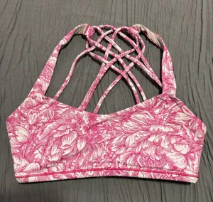 lululemon athletica Pink Floral Strappy Sports Bra thumbnail 1