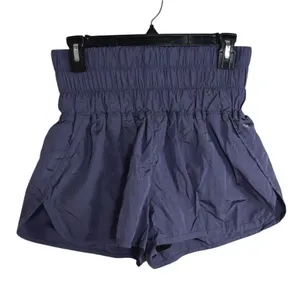 FP Movement Way Home Purple High Rise Smocked Waist Athletic Running Shorts M thumbnail 2