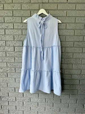 Tuckernuck Pomander Place Morgan Dress Light Blue Tiered Gauze Size XXL thumbnail 5