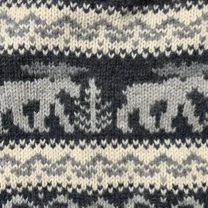 Vintage 90s Eddie Bauer Gray Black Moose‎ Nordic Fair Isle Turtleneck Sweater thumbnail 9