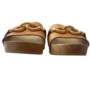 Tory Burch Jessa Leather Wood Sandals Size 8‎ thumbnail 2
