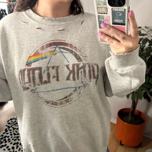 Pink Floyd Crew Neck Distressed Pullover Sweatshirt Gray Size 1X thumbnail 5