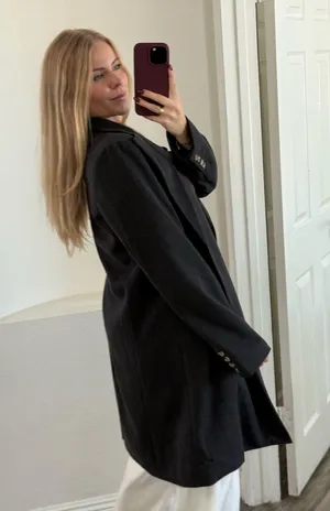 Lulus dark grey coat thumbnail 4
