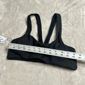 GIGI C Revolve Andrea Sports Bra Women's Small Black Ribbed Cutout V-Back New thumbnail 8