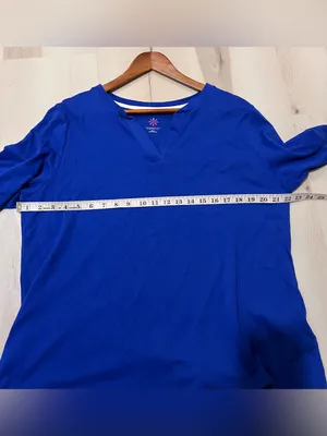 Isaac Mizrahi Live Women Top Plus Size 1X Essentials Pima Cotton Blue T-shirt thumbnail 6