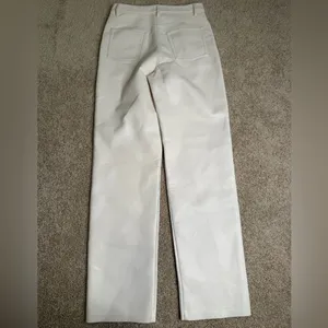 Wilfred Aritzia The Melina Faux Leather Wide Leg Pants‎ Cream Size 4 thumbnail 4