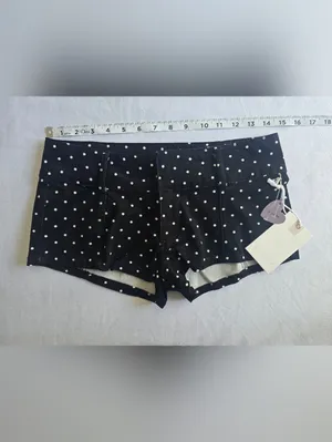 Polka Dot Black White Waistband With Belt Loops Low Rise shorts Women Size M thumbnail 4