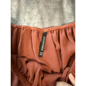 Peppermint Brown Off Shoulder Blouse Top Size Small Ruffle Sleeve‎ Flowy Light thumbnail 4