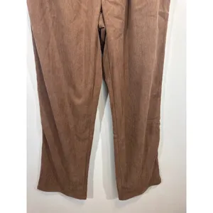 Halara AuraCord Cloud‎ Brown Corduroy Pleated High Waisted Pants Medium NWT thumbnail 4
